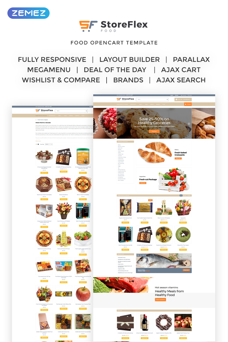 StoreFlex - Food Responsive OpenCart Template