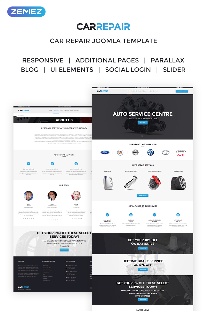 CarRepair - Auto Service Center Joomla Template