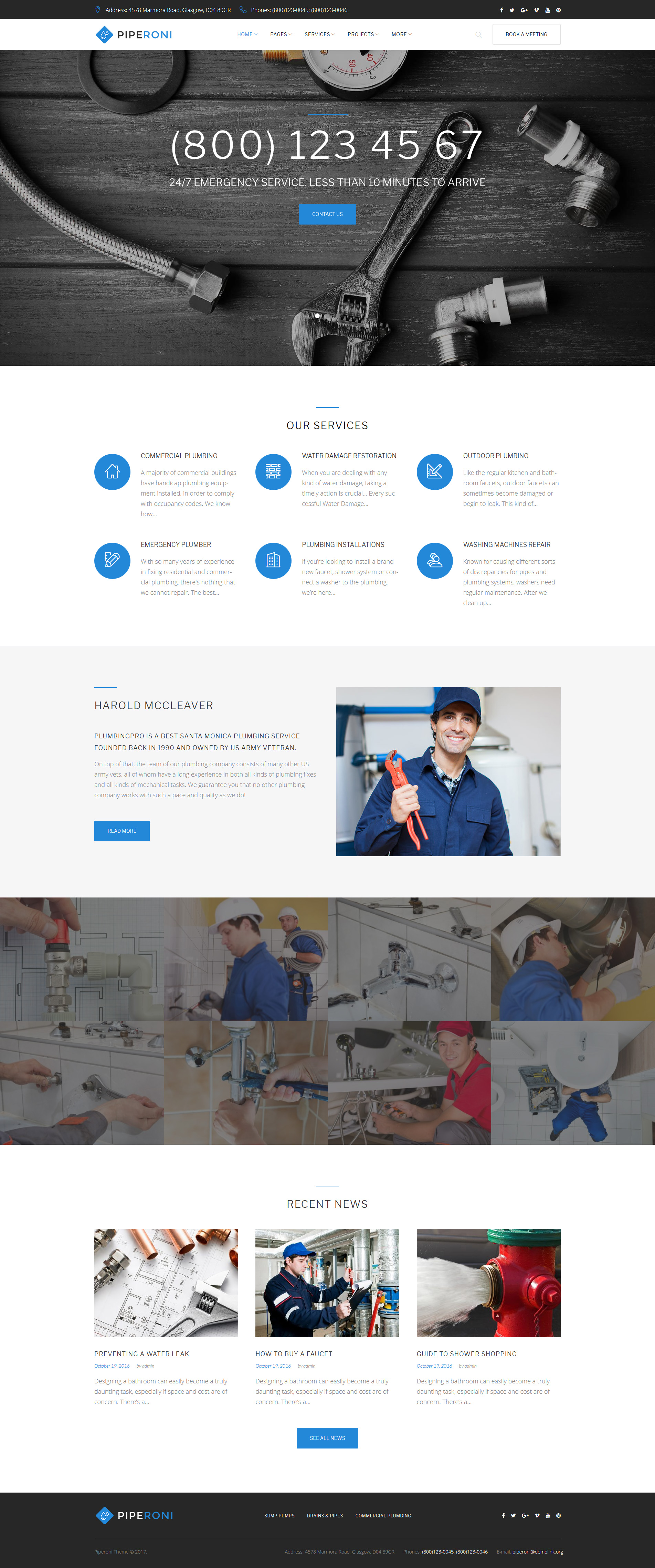 Piperoni - Plumber Services WordPress Theme