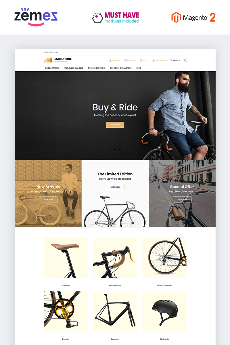 Magetique - Bikes AMP Magento Theme