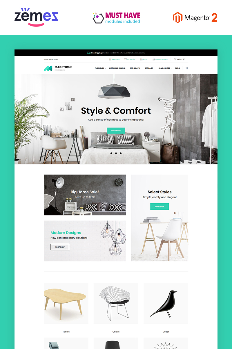 Magetique - Furniture Magento Theme