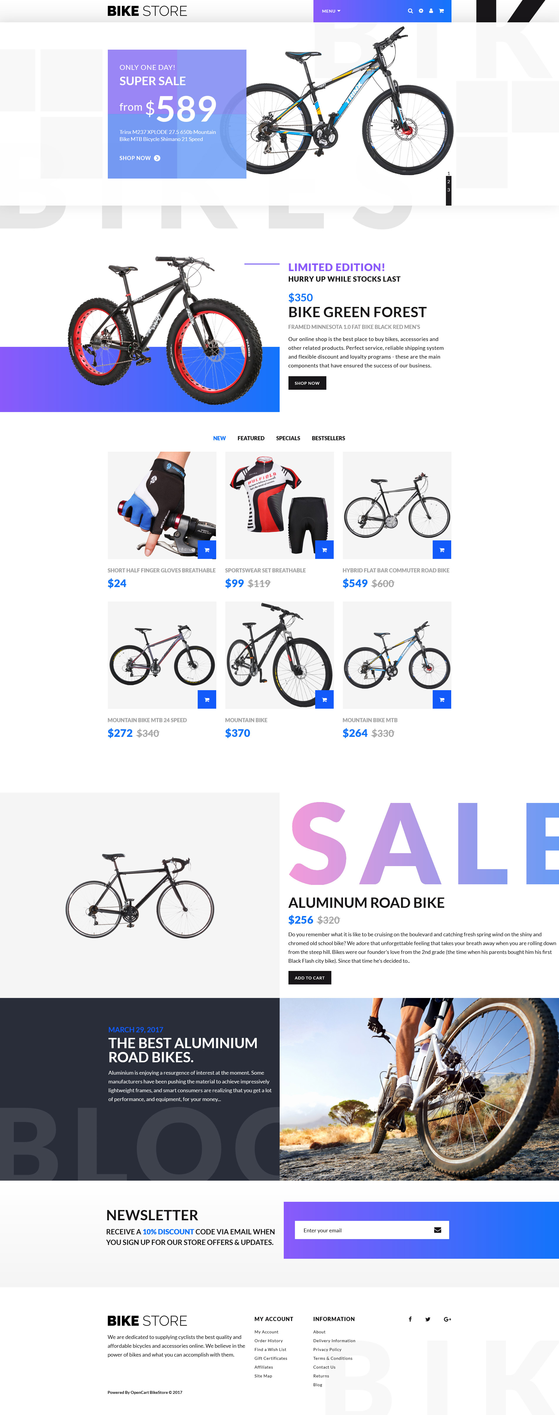 Bike Store - Bike Shop Responsive OpenCart Template