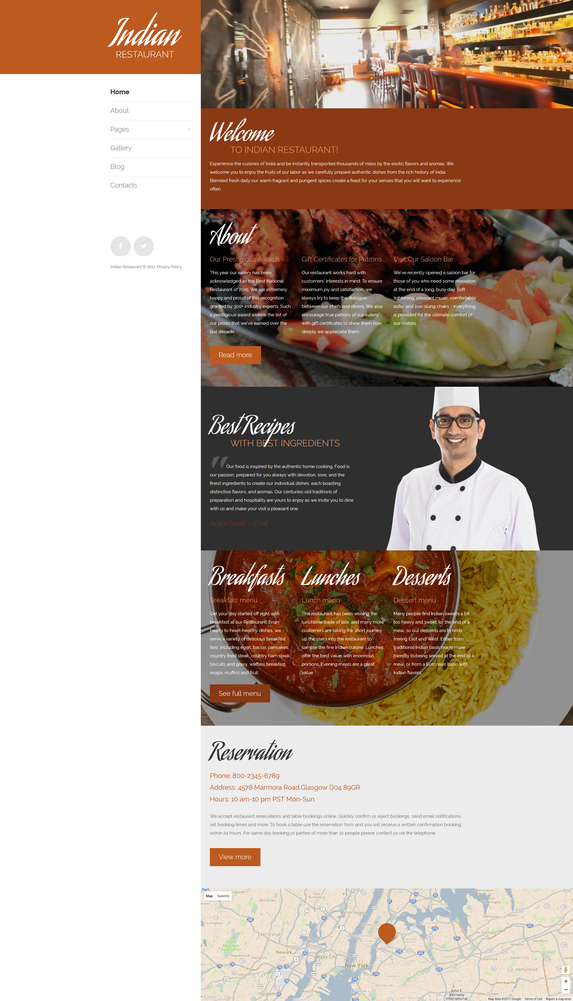 Indian Restaurant Responsive Joomla Template