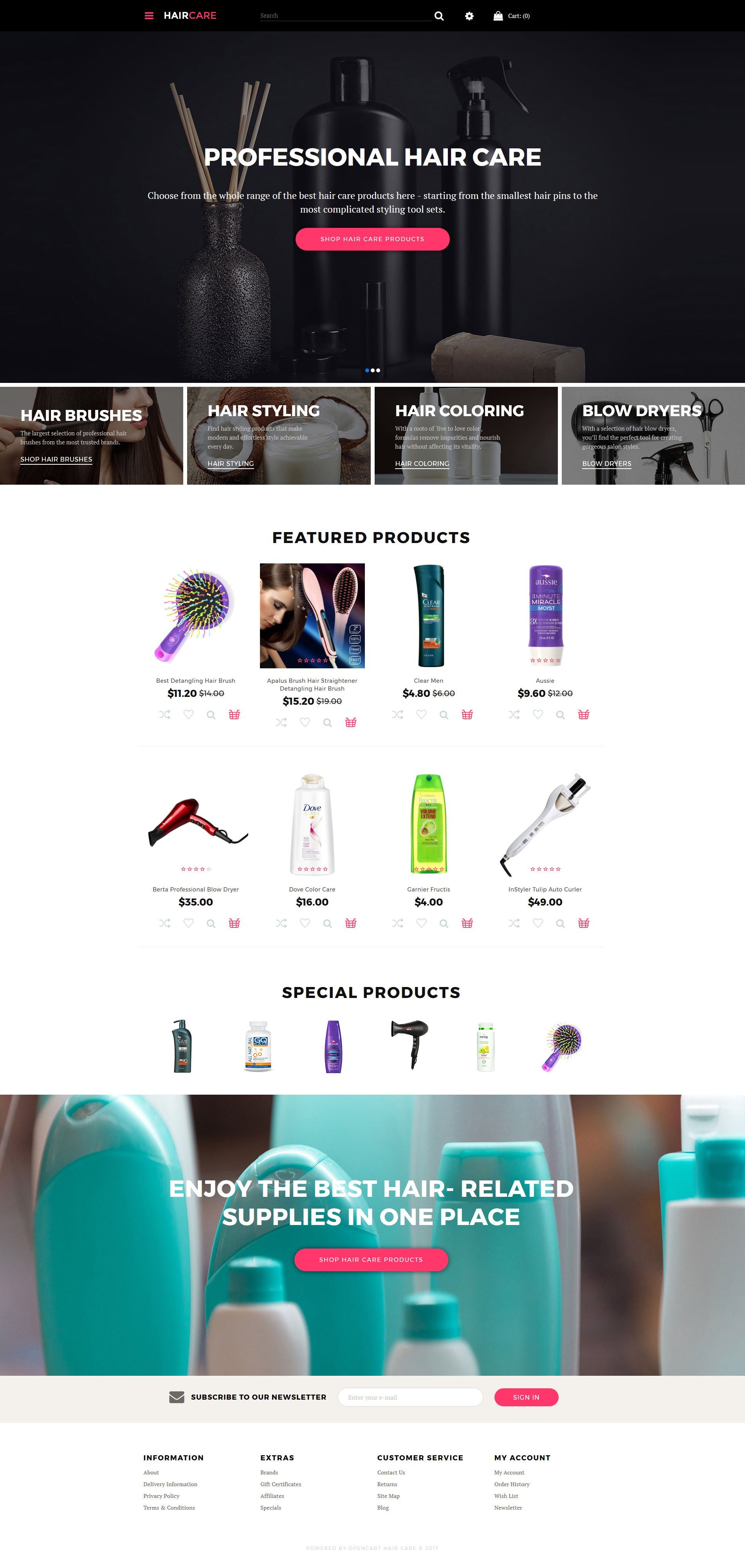 Hair Salon Responsive OpenCart Template