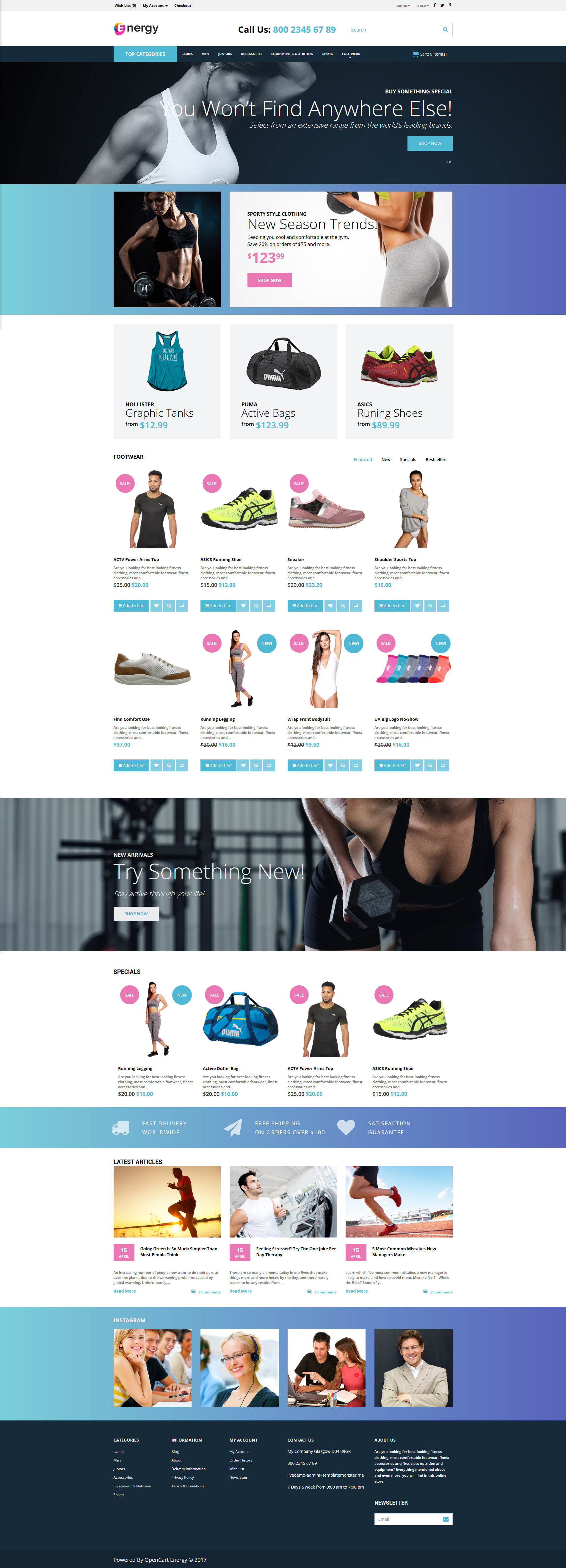 Sports Store Responsive OpenCart Template