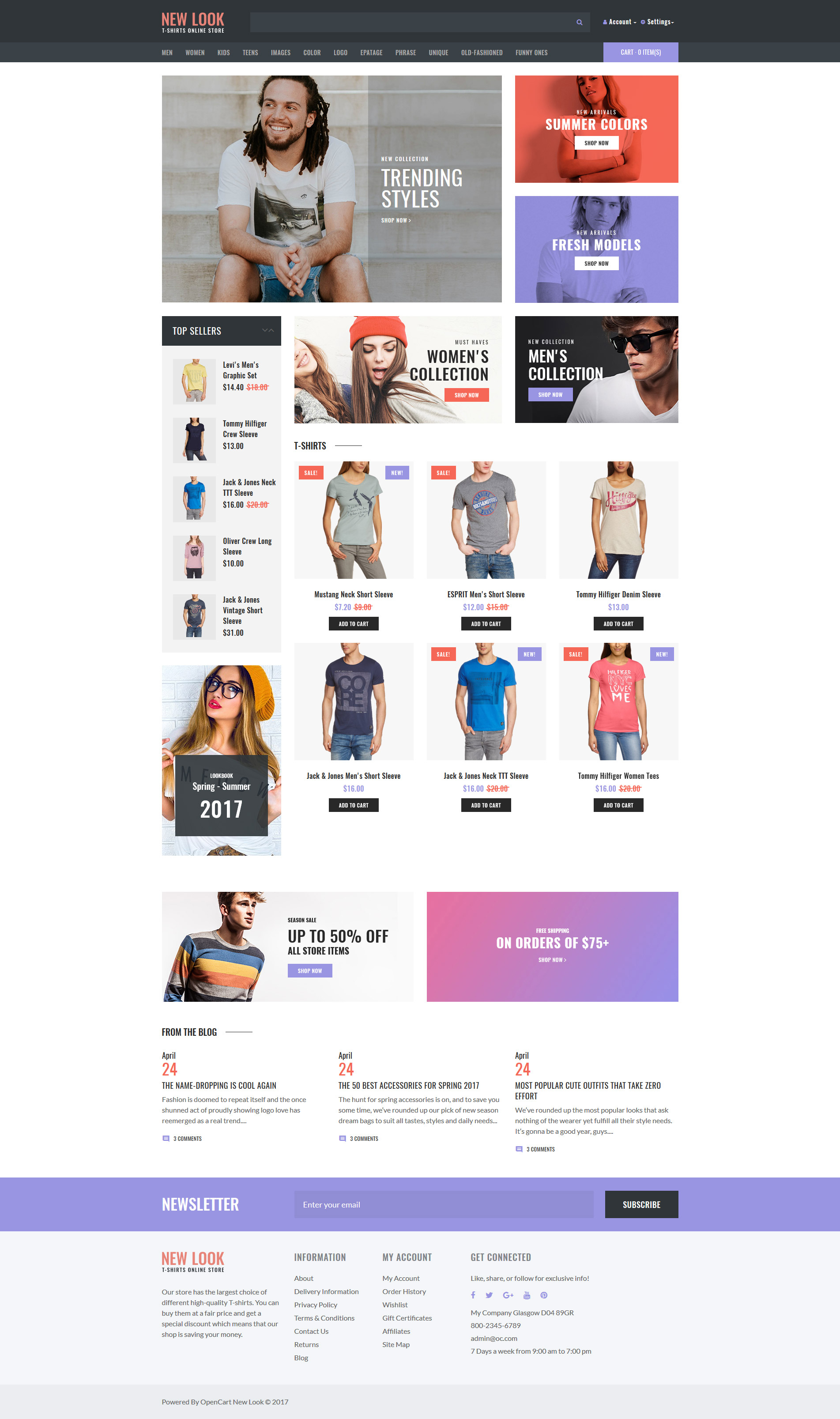 T-shirt Shop Responsive OpenCart Template