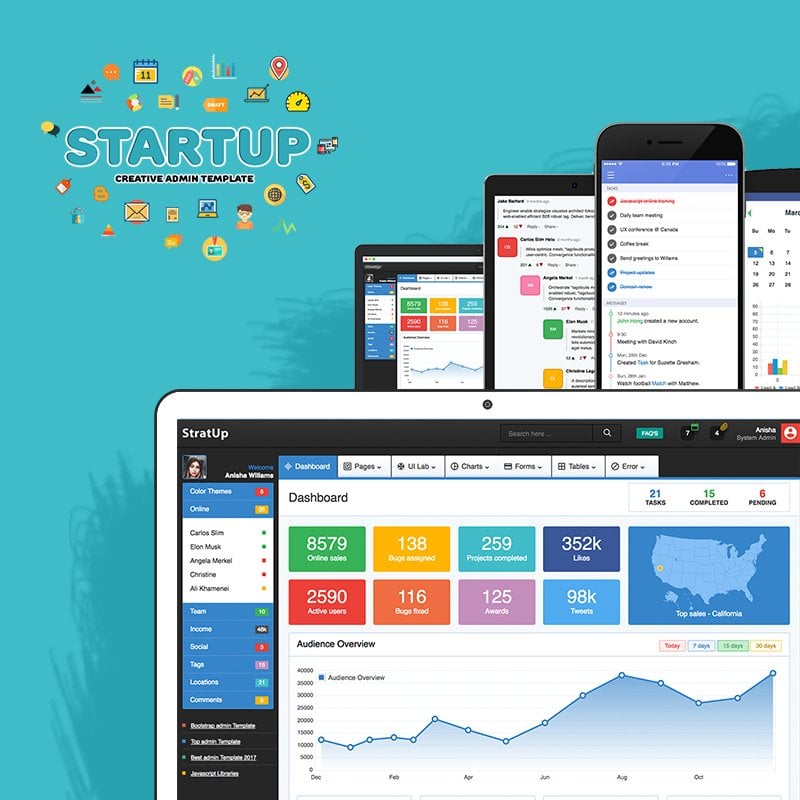 Bootstrap StartUp Admin Template