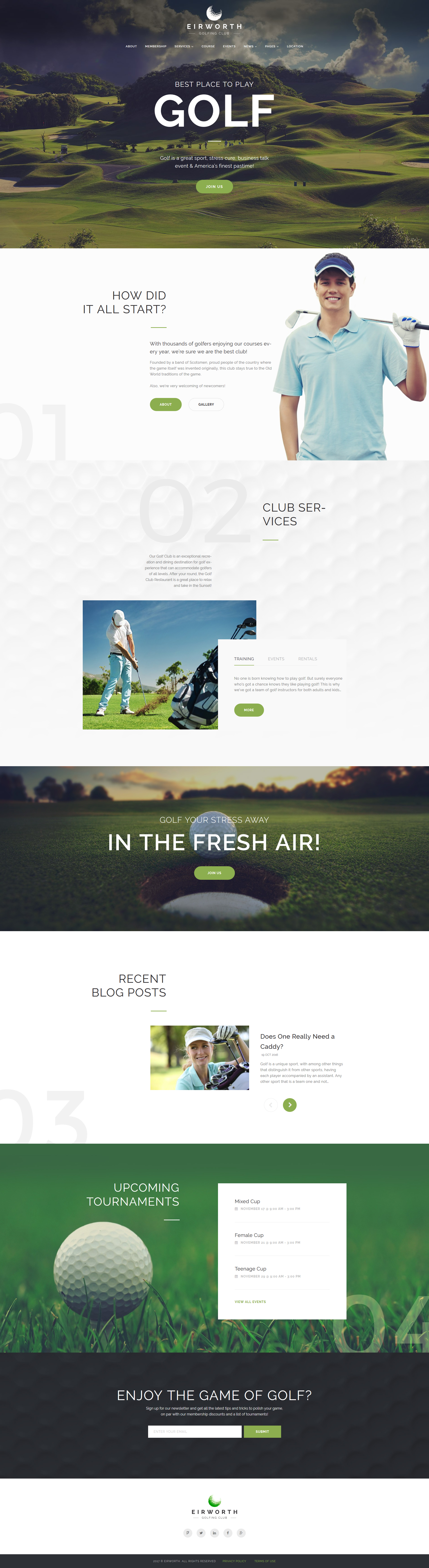 Eirworth - Golfing Club Responsive WordPress Theme