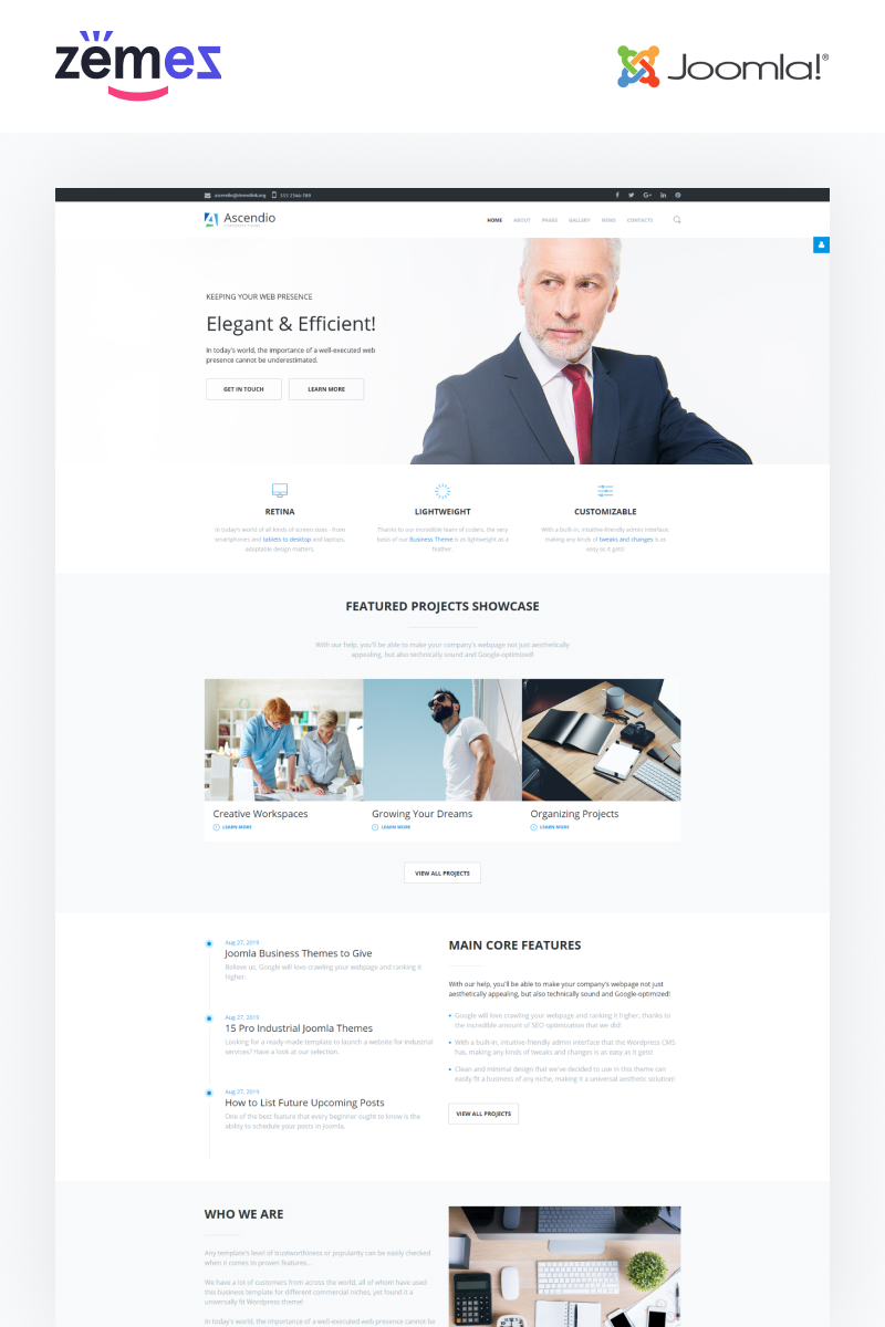 Ascendio - Business and Services Multipage Joomla Template