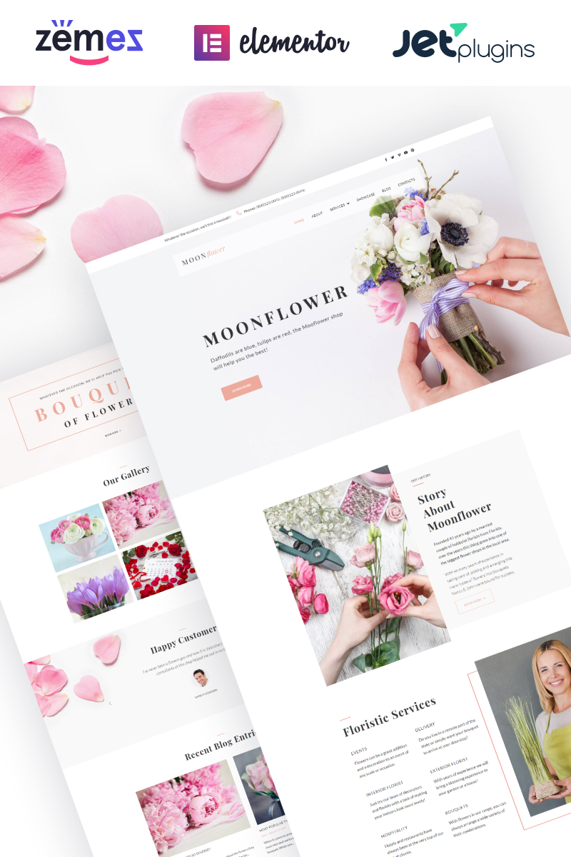 Moon Flower - Flower Shop WordPress Theme