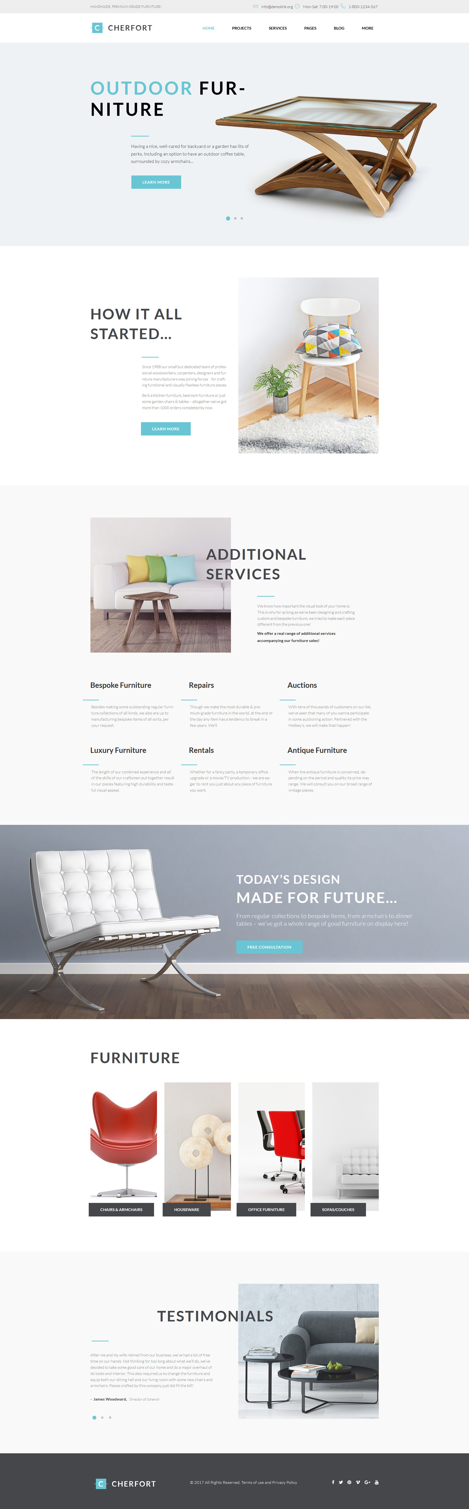 Cherfort - Furniture Company Responsive WordPress Theme