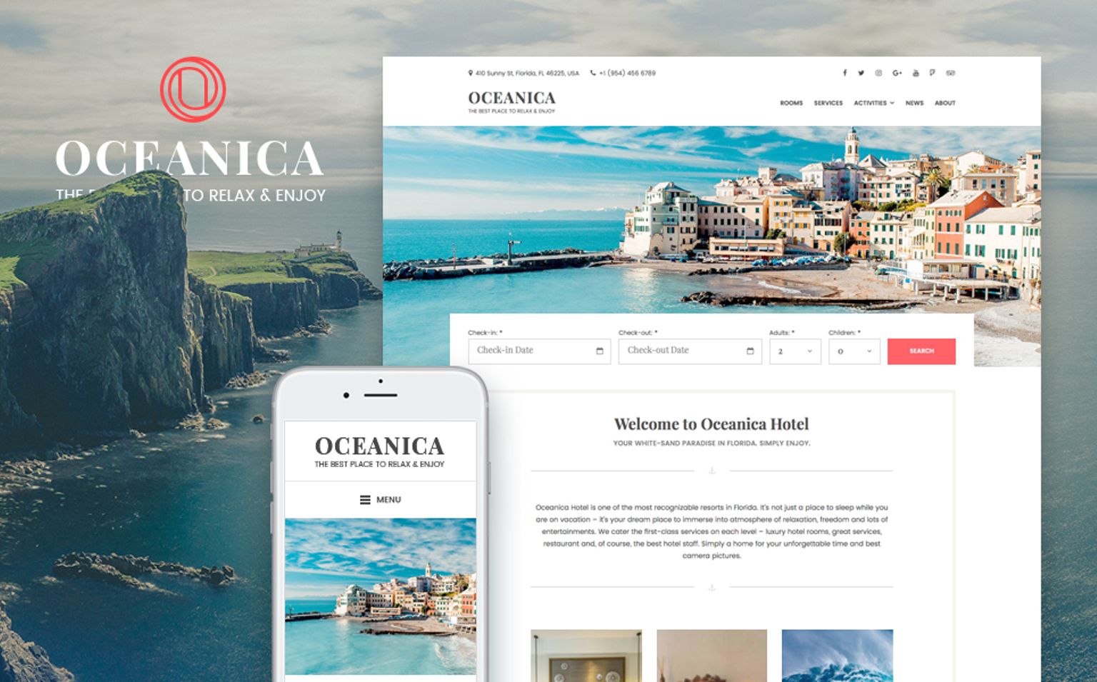 Hotel Booking WordPress Theme - Oceanica