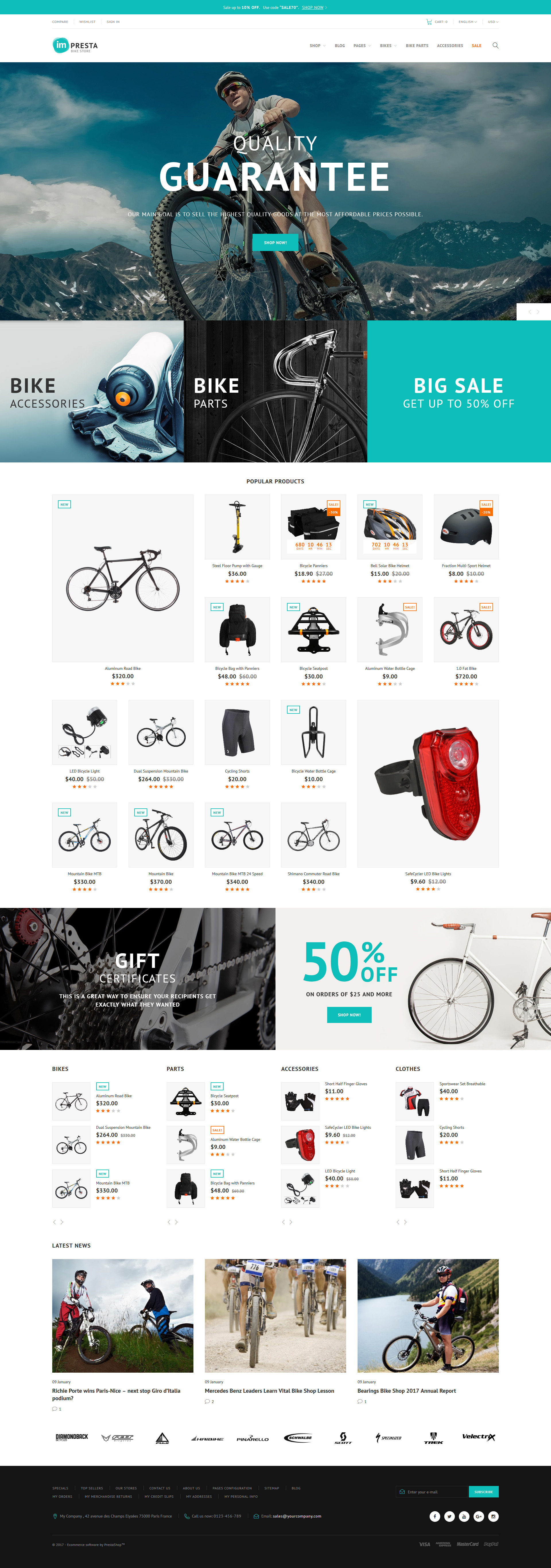 Impresta - Bike Store PrestaShop Theme