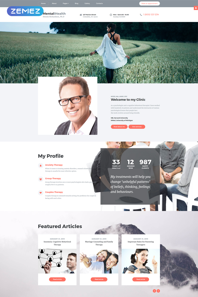 Psychologist Responsive Joomla Template