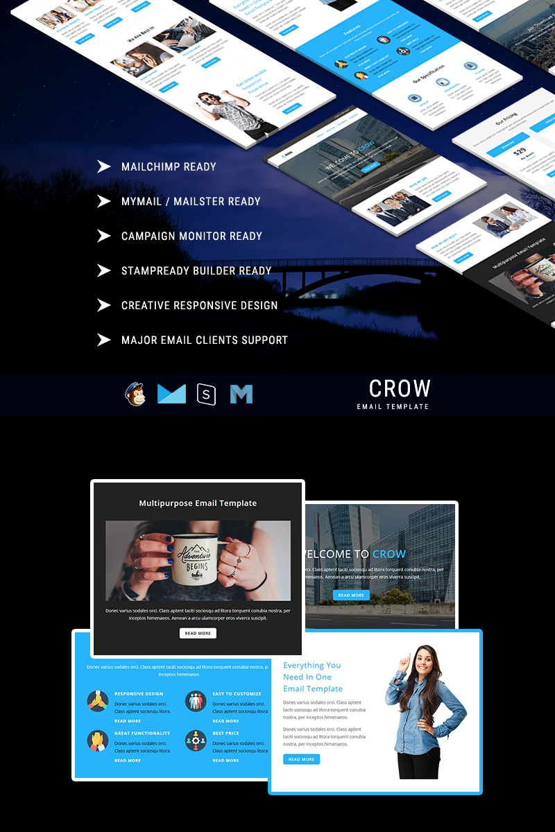 CROW - Responsive Email Template Newsletter Template