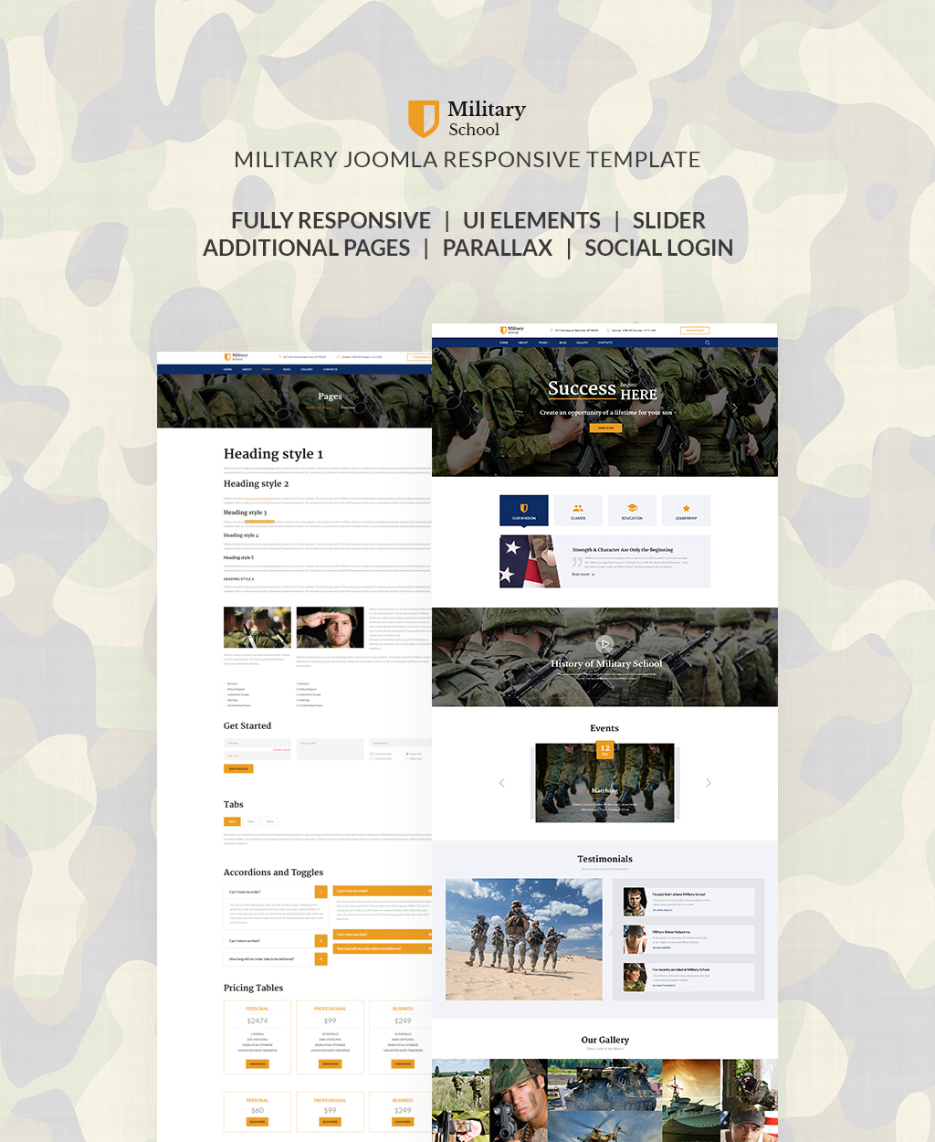 Military School Responsive Joomla Template