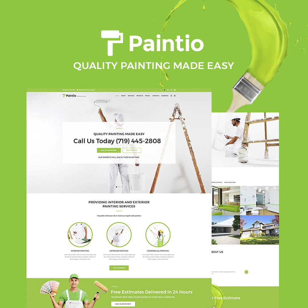 Paintio - Wallpapering & Painting Services WordPress Theme