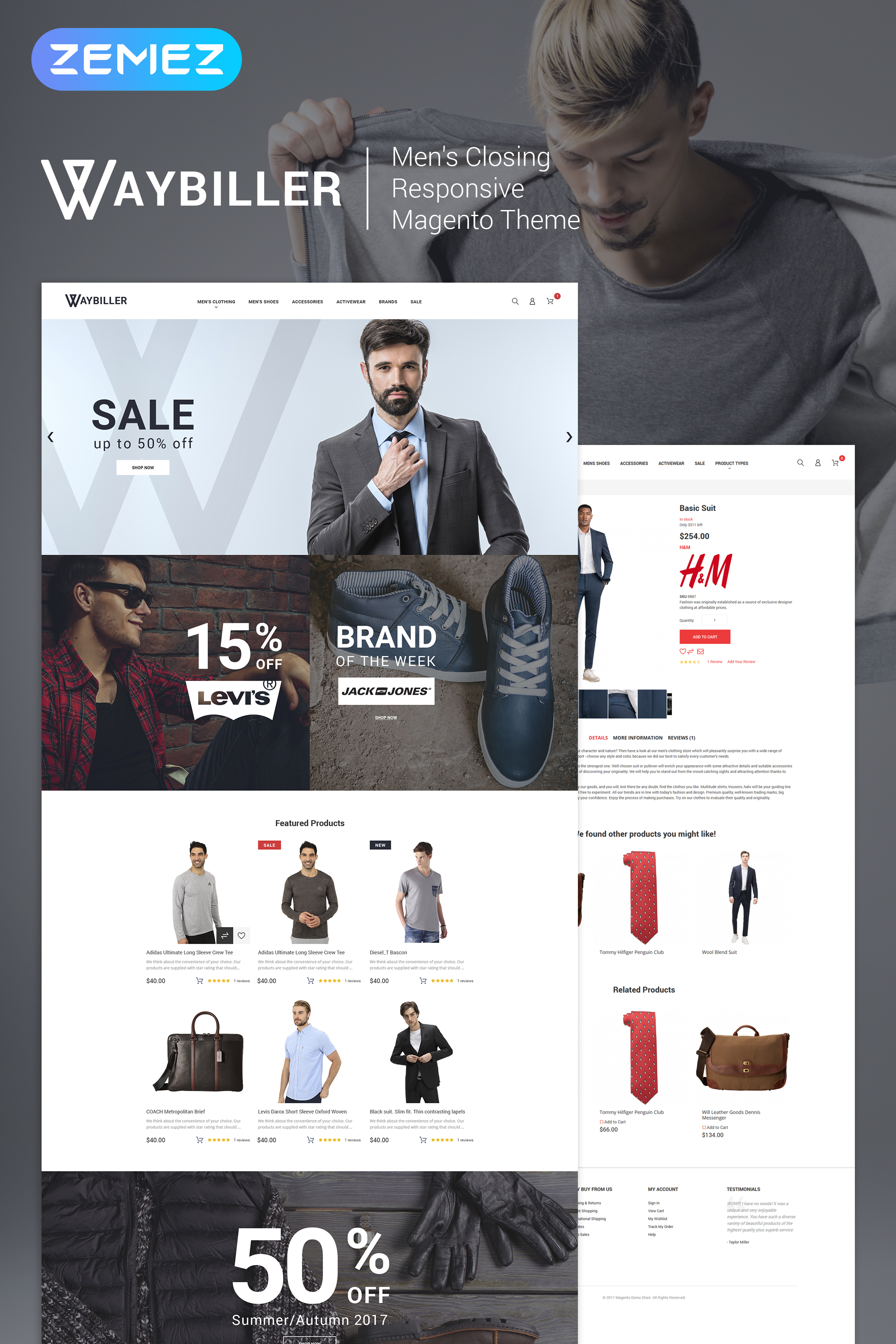 Waybiller - Men's Closing Magento Theme