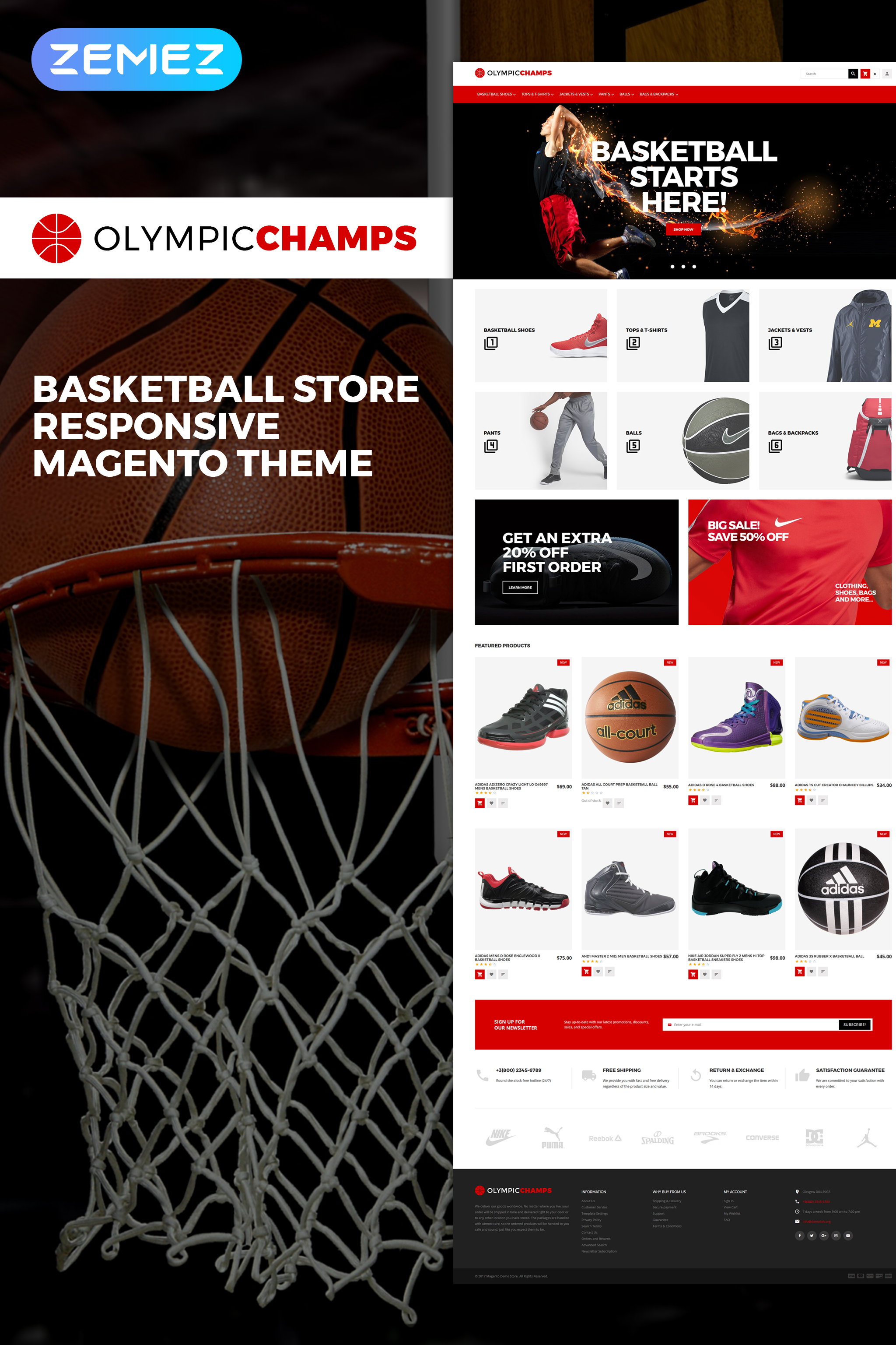 OlympicChamps - Basketball Store Magento Theme