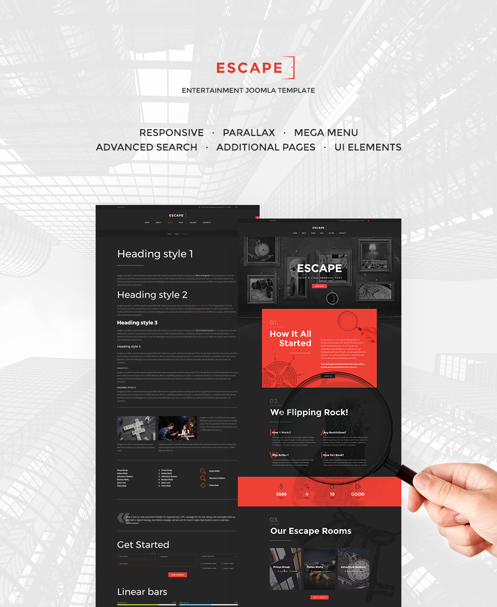 Escape - Escape Room Joomla Template