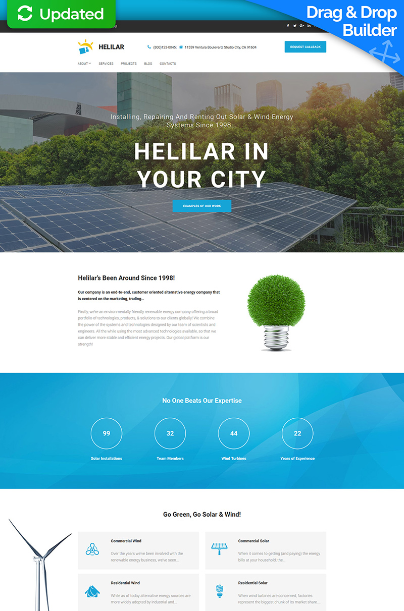 Helilar - Wind Energy Moto CMS 3 Template