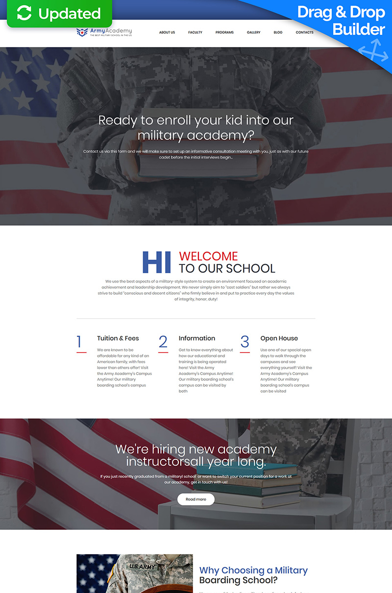 Military Academy Moto CMS 3 Template