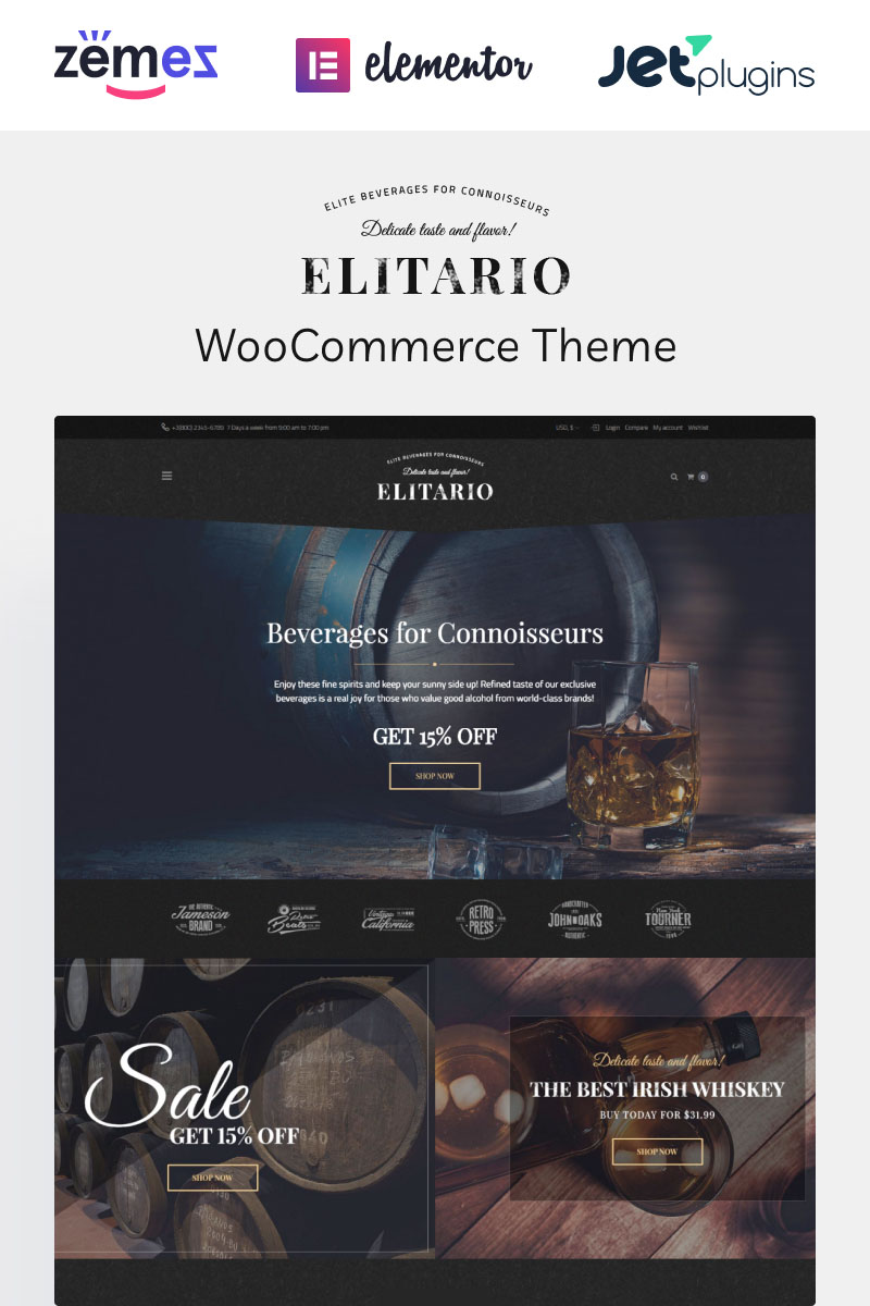 Elitario - Liquor Store WooCommerce Theme