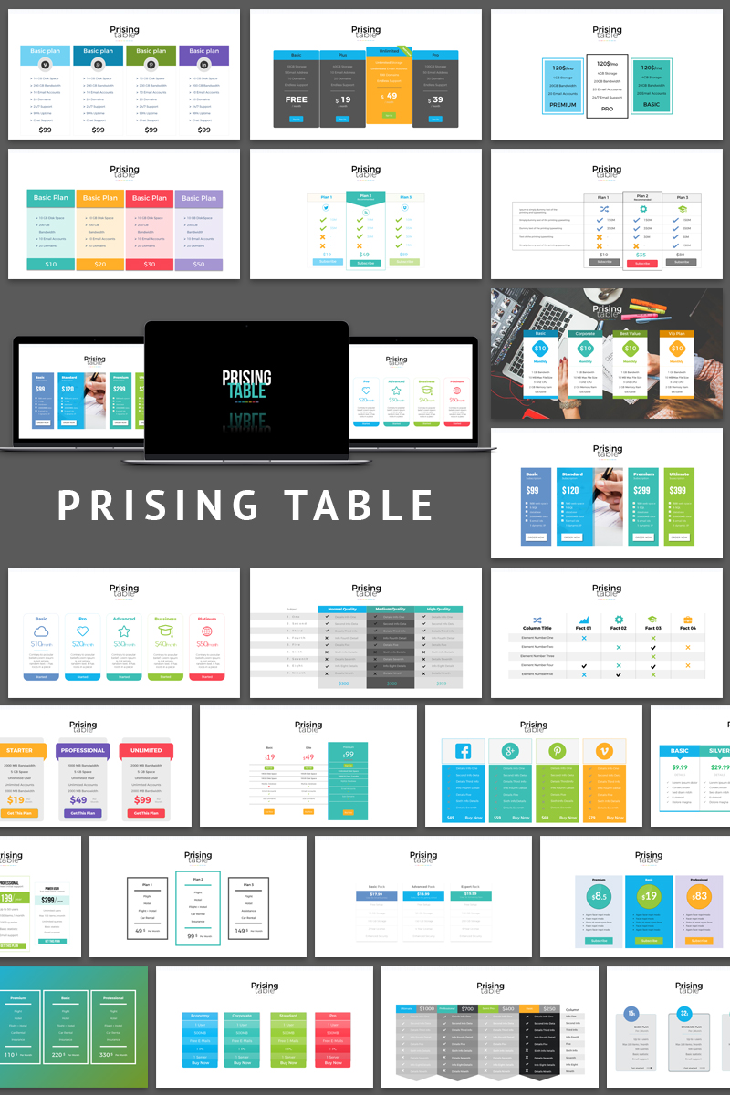 Pricing Table Presentation PowerPoint template