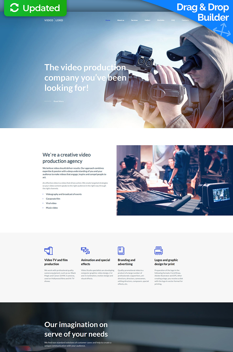 Video Production Studio Premium Moto CMS 3 Template