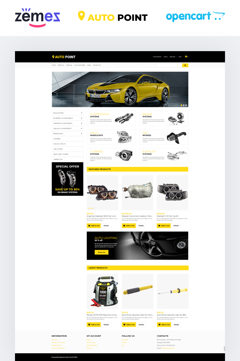 Auto Parts Responsive OpenCart Template