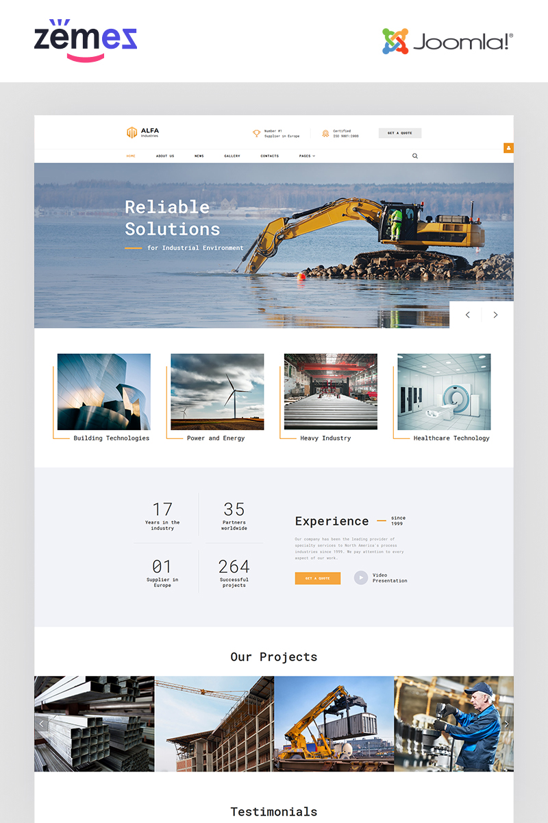 ALFA Industries - Industrial Clean Professional Joomla Template