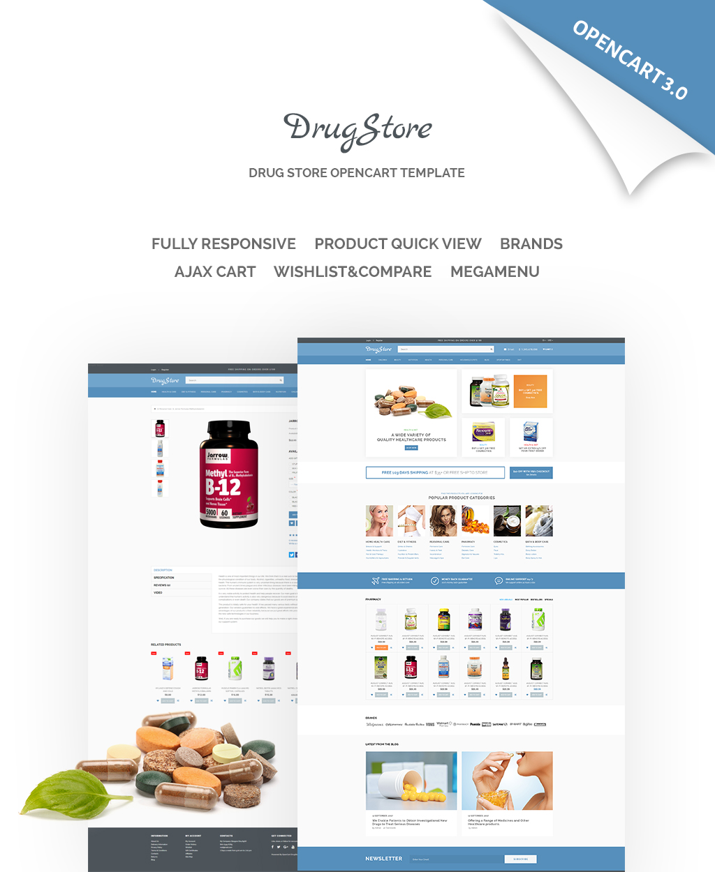 DrugStore Responsive Website Template OpenCart Template