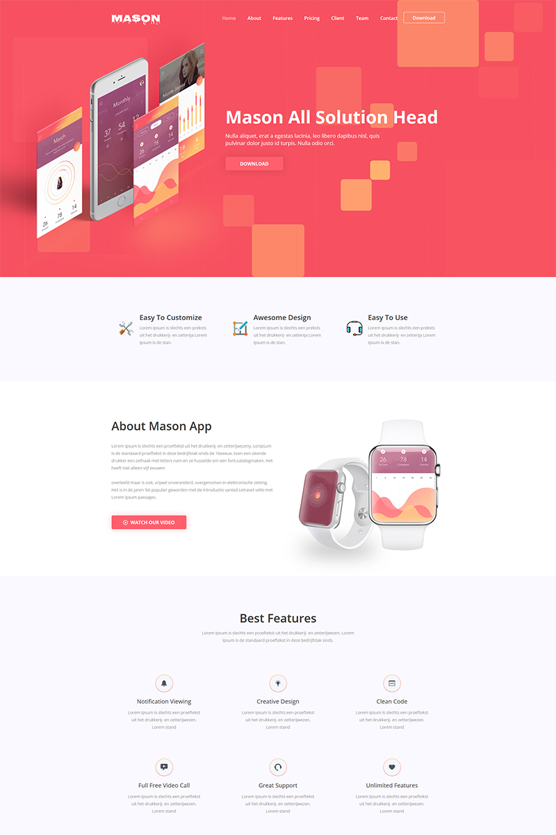 Mason - App Website Template