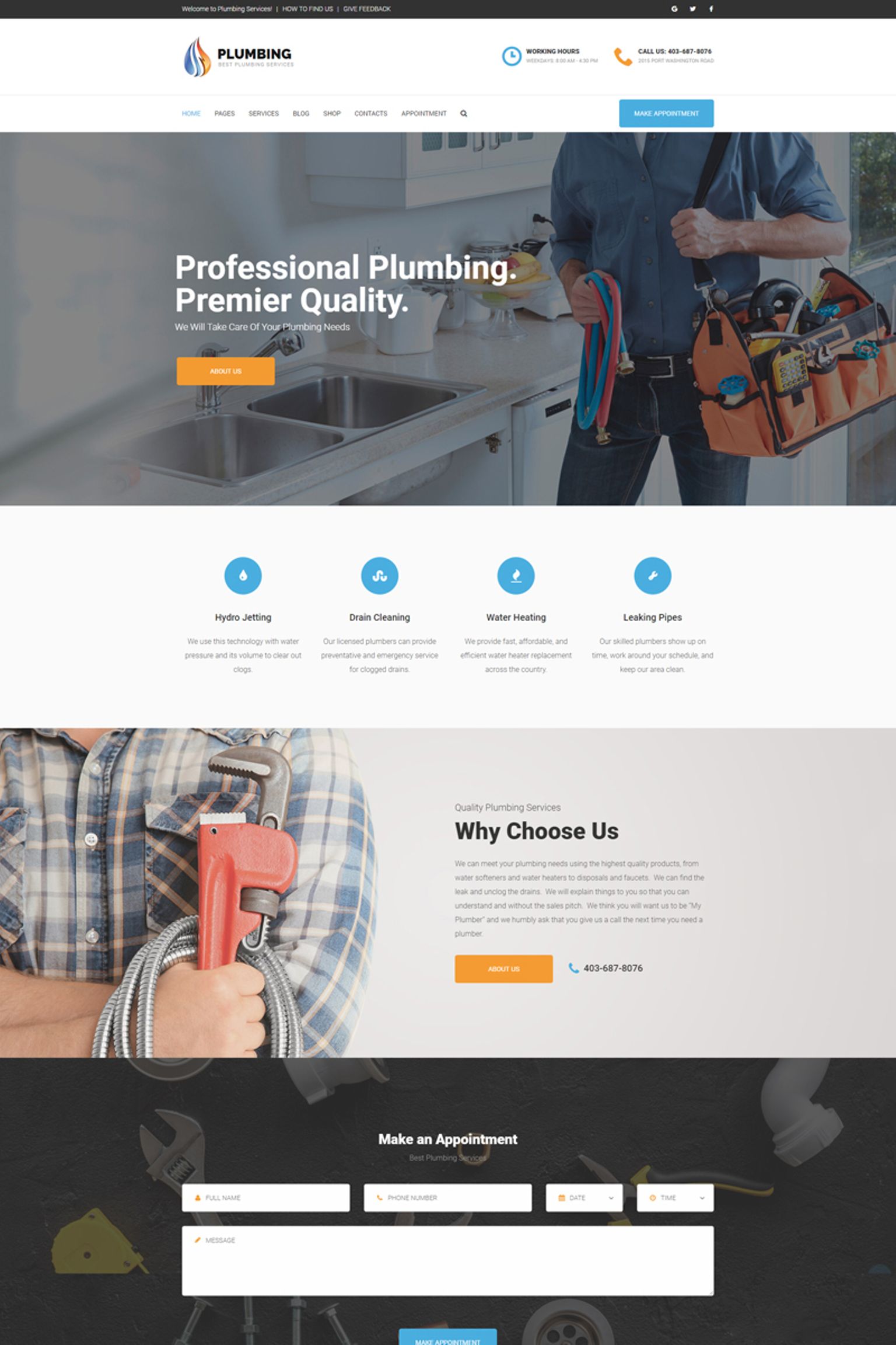 Plumbing - Home Maintenance Agency WordPress Theme