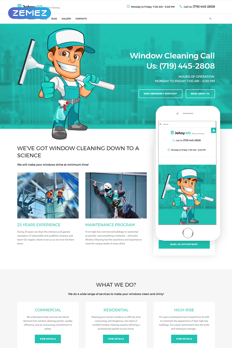 Pure Glass - Window Cleaning Services Joomla Template