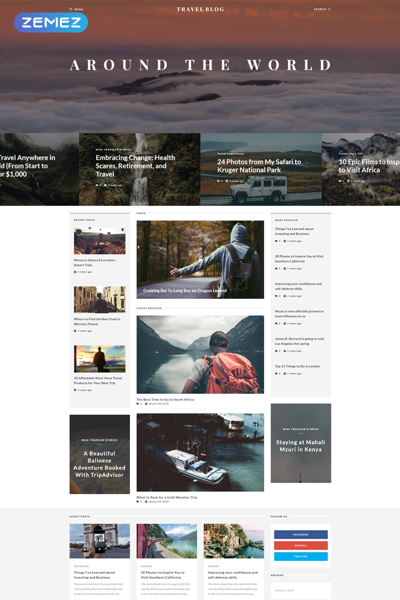 TravelBlog - Travel Guide Joomla Template