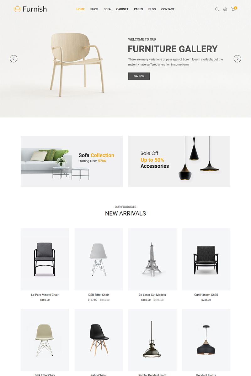 Furnish - Minimalist Furniture Website Template