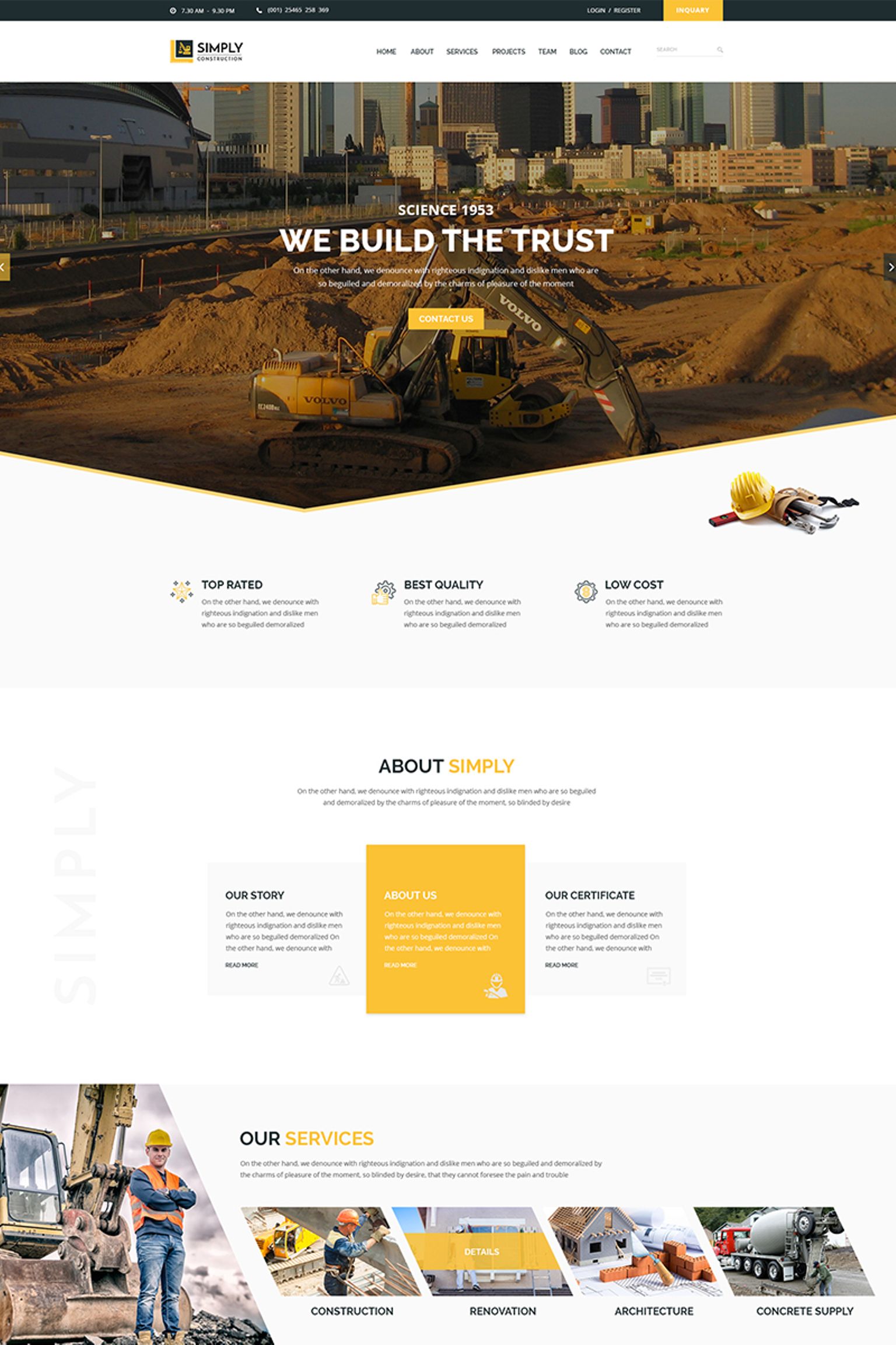 Simply - Construction Website Template