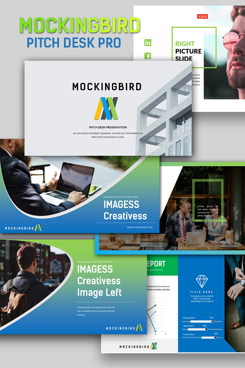 Mockingbird Pitch Desk Pro PowerPoint template