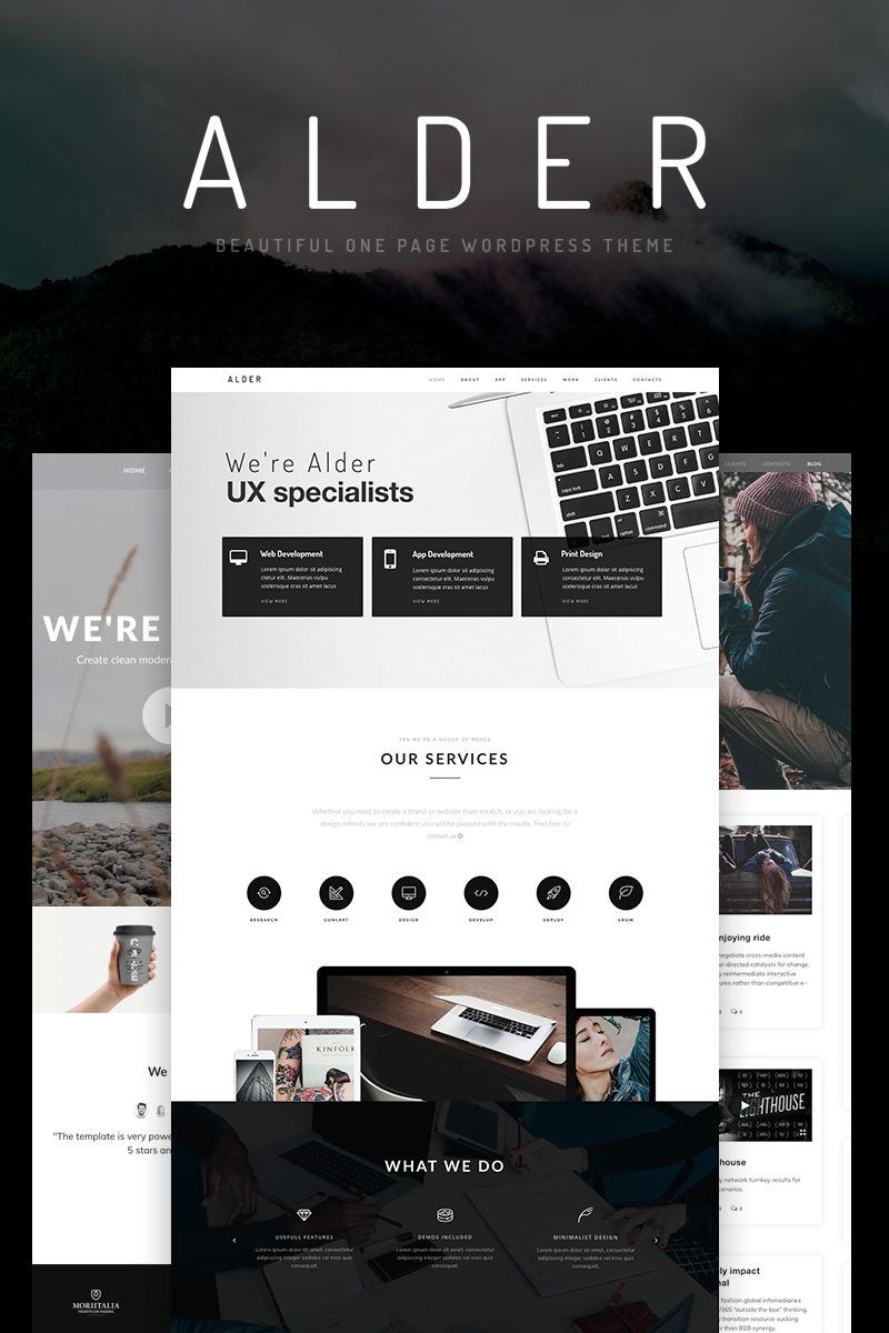 Alder - Modern OnePage WordPress Theme