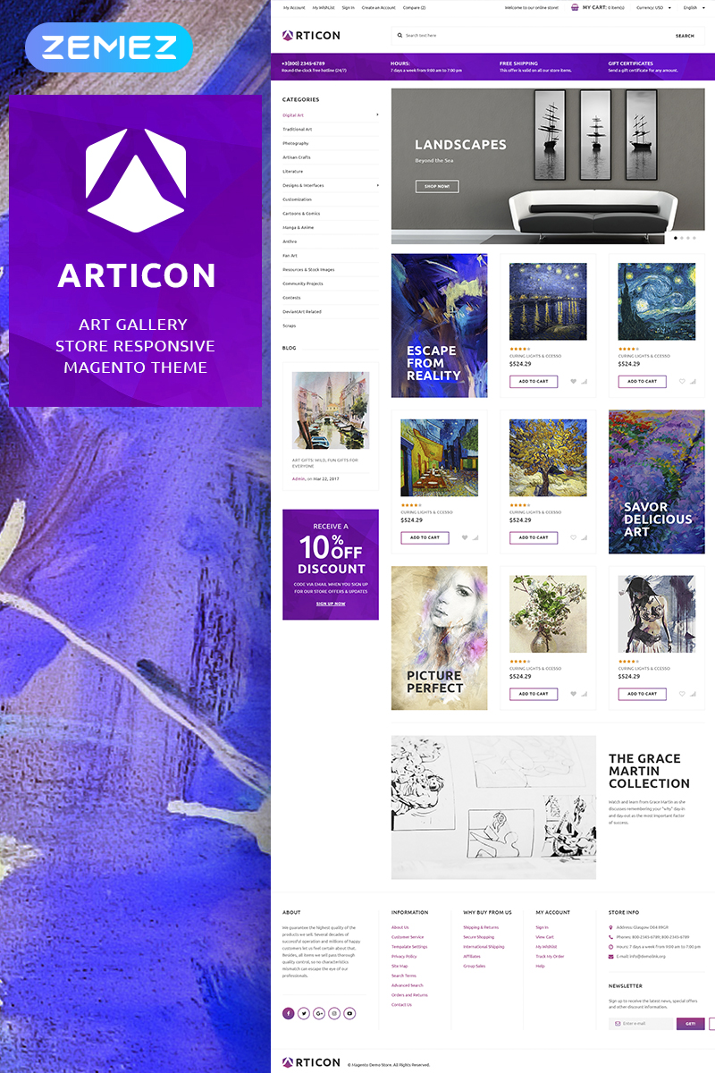 Articon - Art Gallery Store Magento Theme