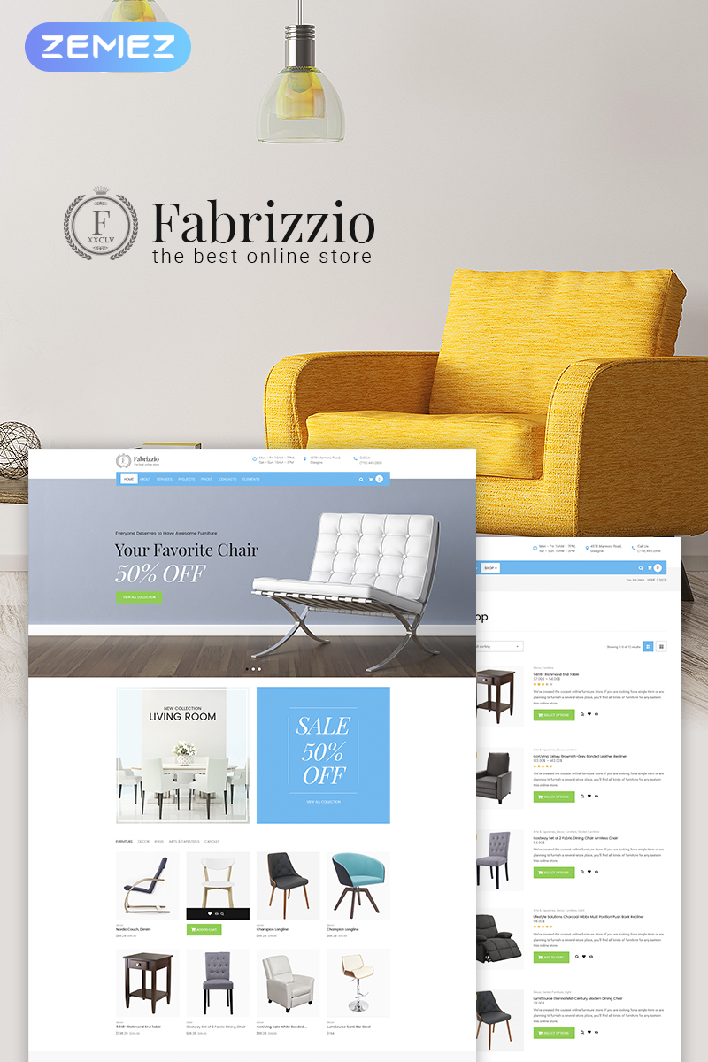 Fabrizzio - Furniture Store WooCommerce Theme