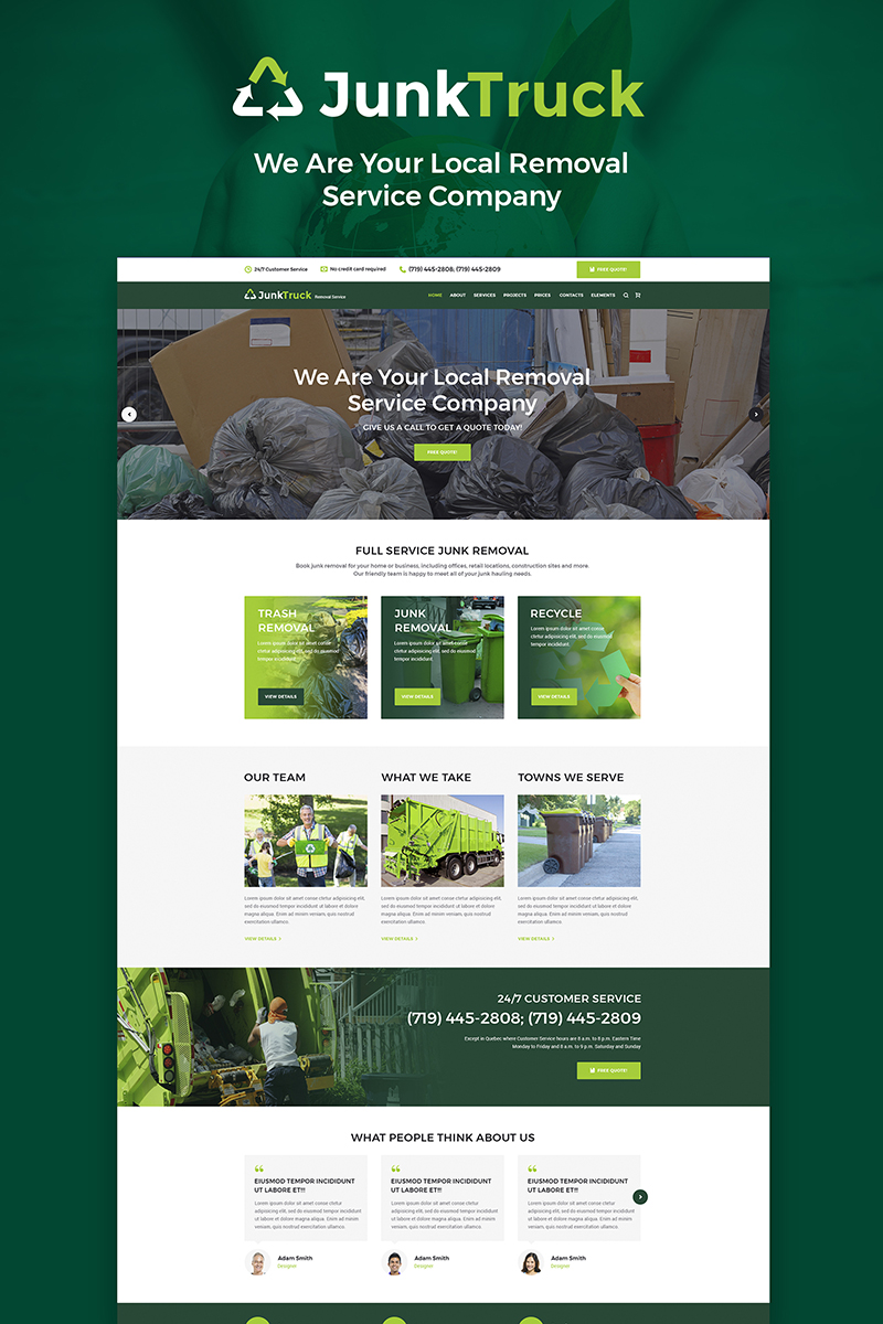 JunkTruck - Waste Services & Garbage Removal WordPress Theme