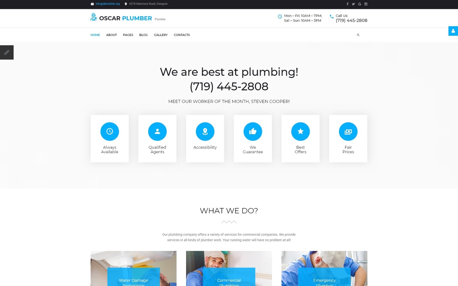 Oscar Plumber - Plumbing Services Joomla Template