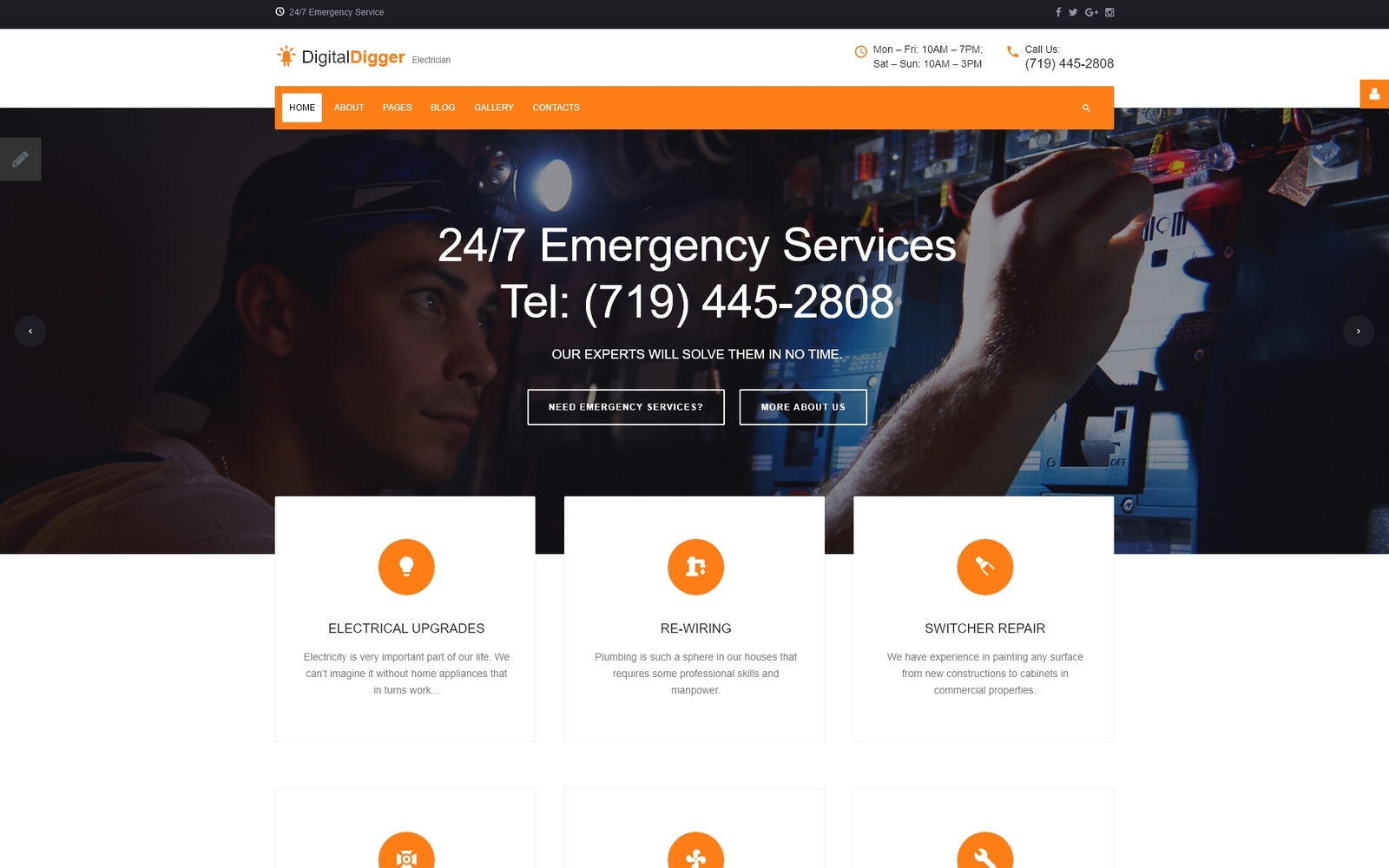 DigitalDIGGER - Electrical Services Joomla Template