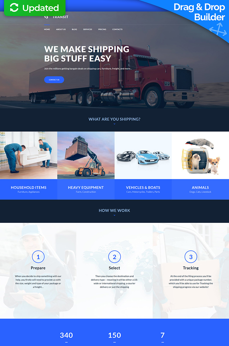 Logistics and Transportation Service Moto CMS 3 Template