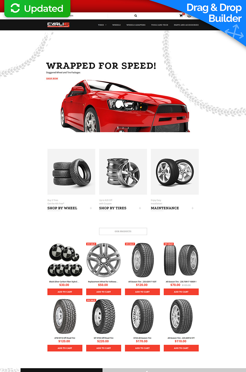 Carlis - Wheels & Tires Store MotoCMS Ecommerce Template