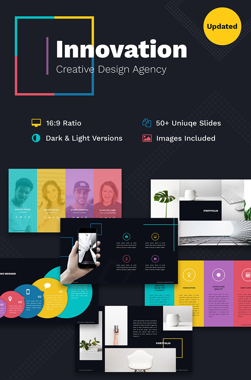 Innovation Creative PPT For Design Agency PowerPoint template