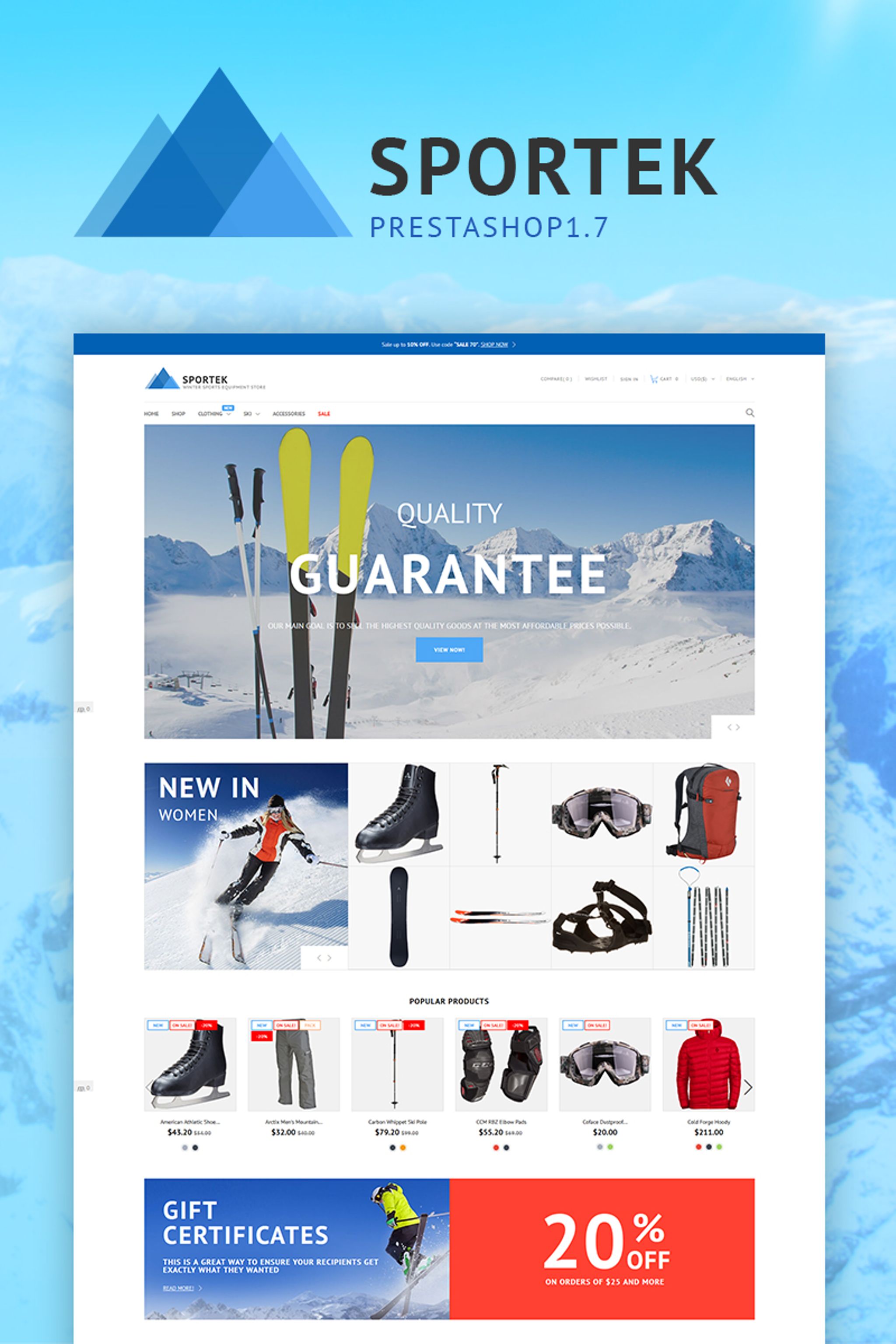 Sportek - Winter Sports Equipment Store PrestaShop Theme
