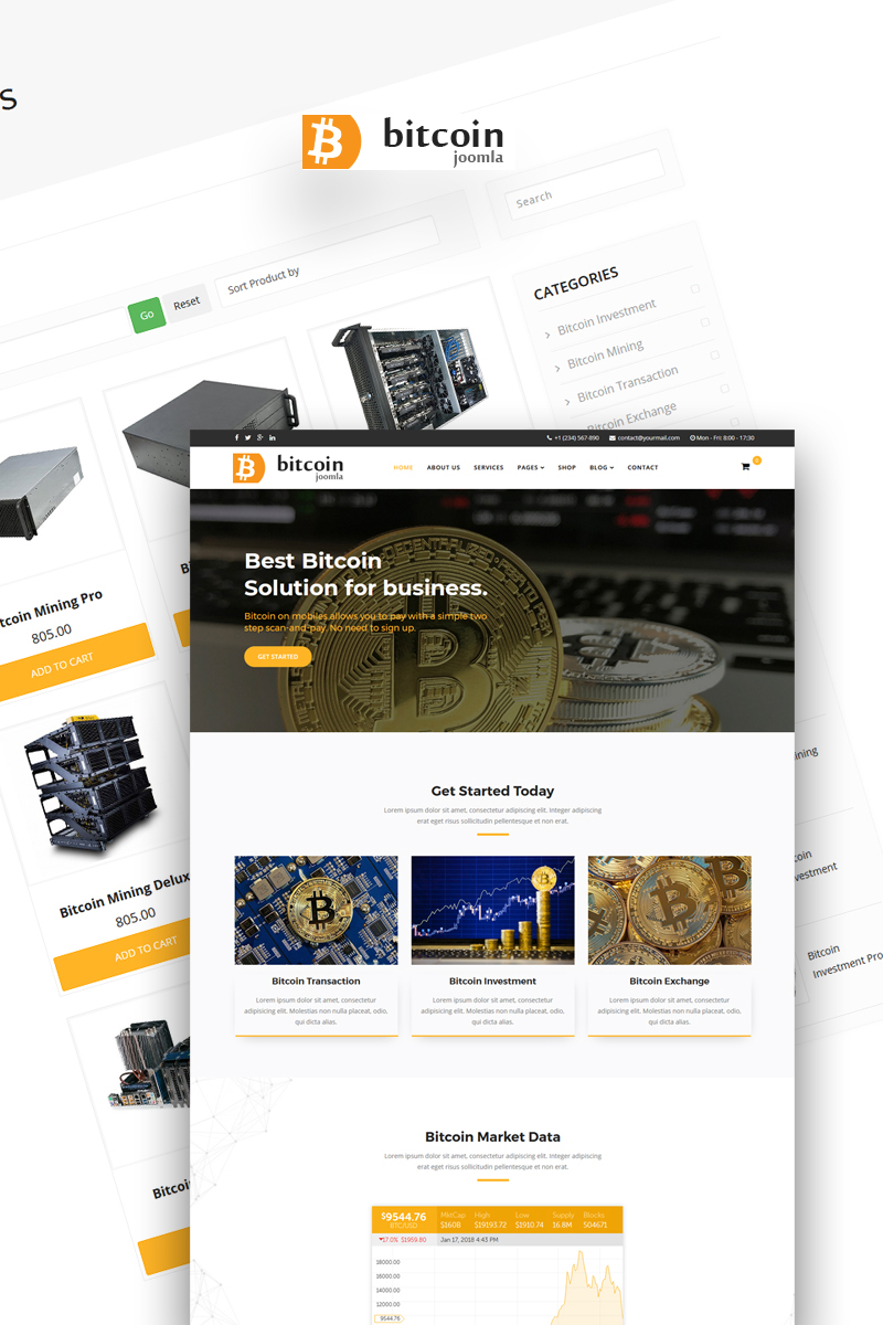 Bitcoin - Mining and Cryptocurrency Joomla 5 Template